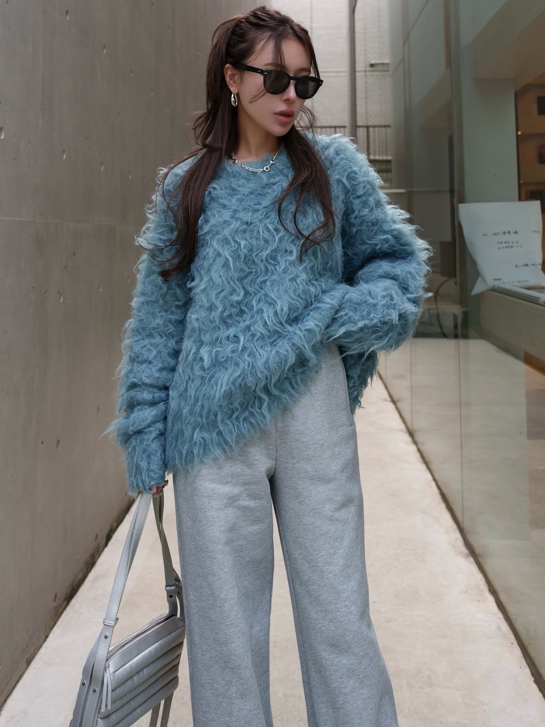 Cut-off Sweat Wide Pants