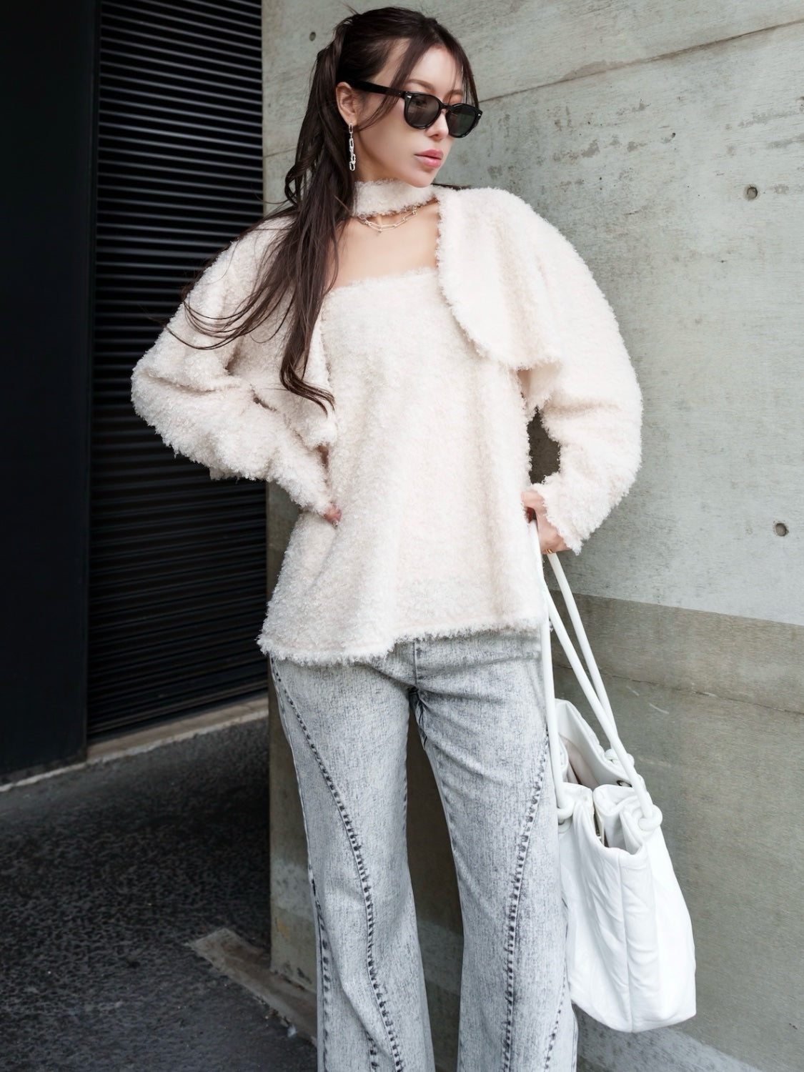 プードルシャギー キャミ&カーデ Set