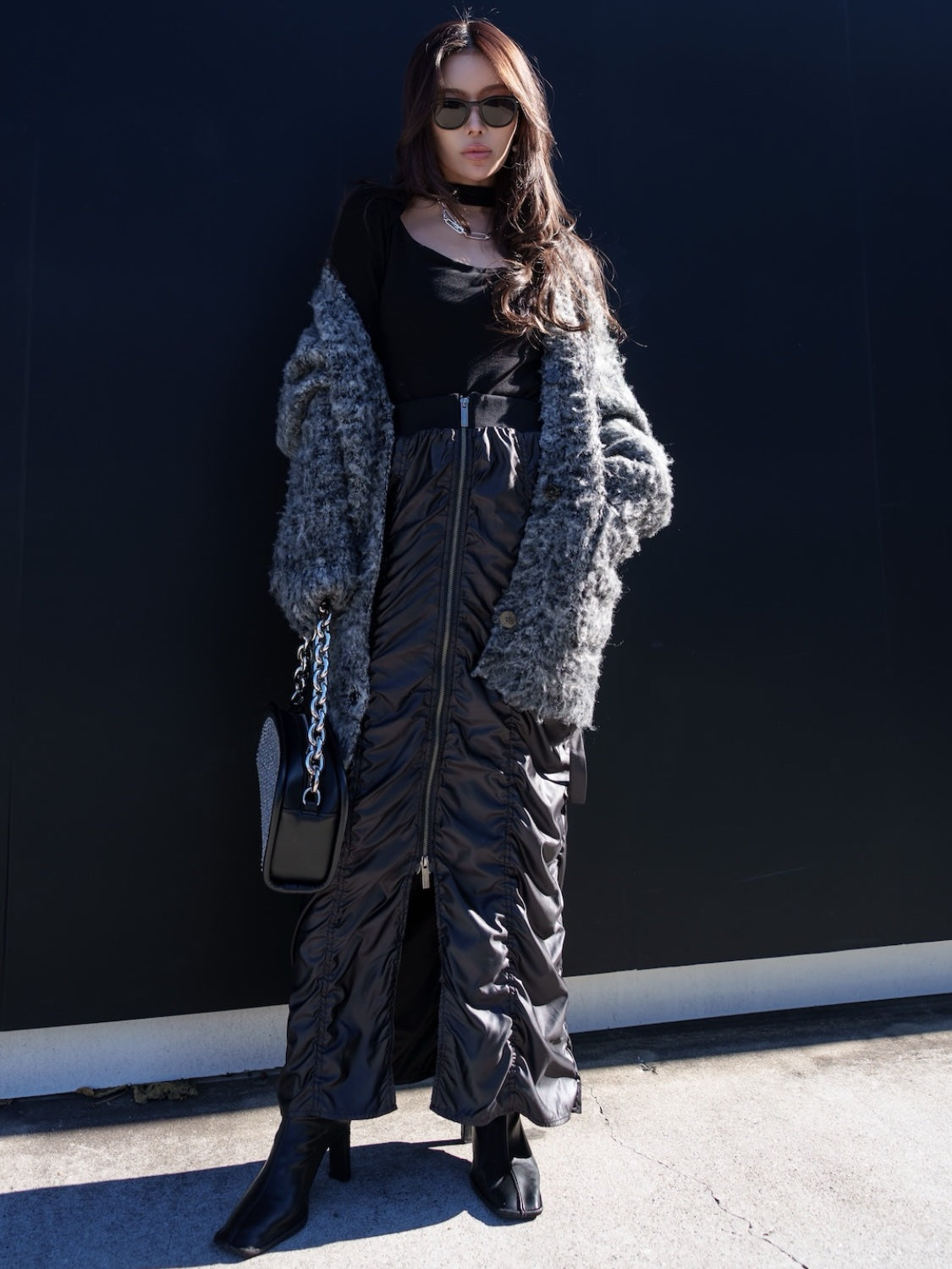 Fluffy ミックスヤーン Wool カーディガン