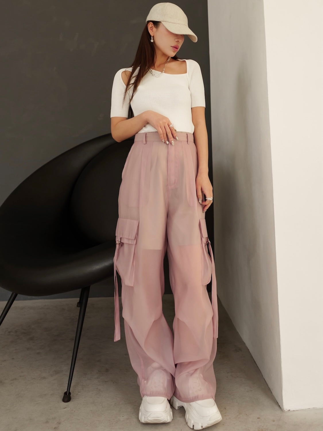 Asymmetrical short-sleeve knit