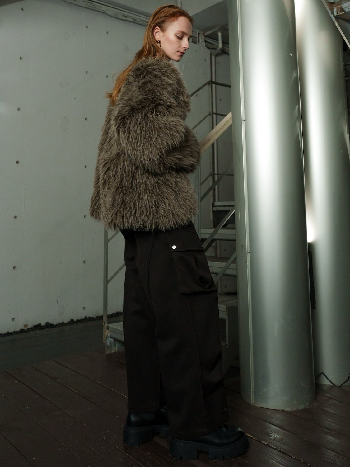 ノーカラー チベット Fur コート
