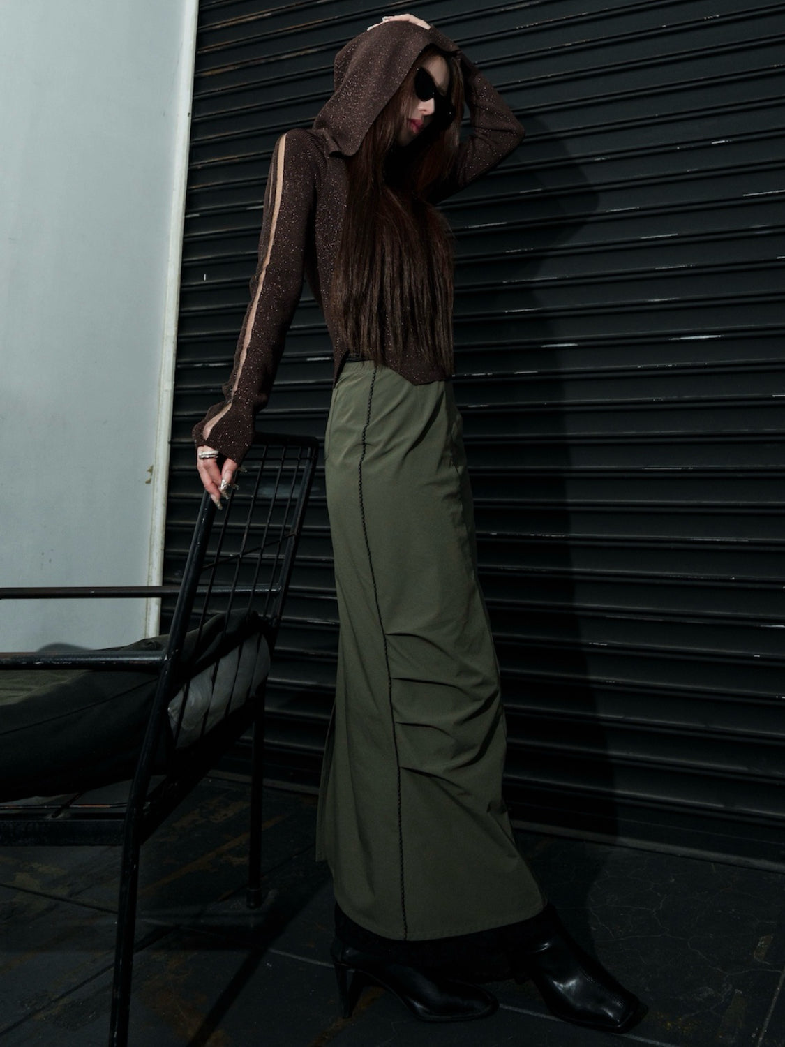 シアーライン Half ジップフーディー KNIT
