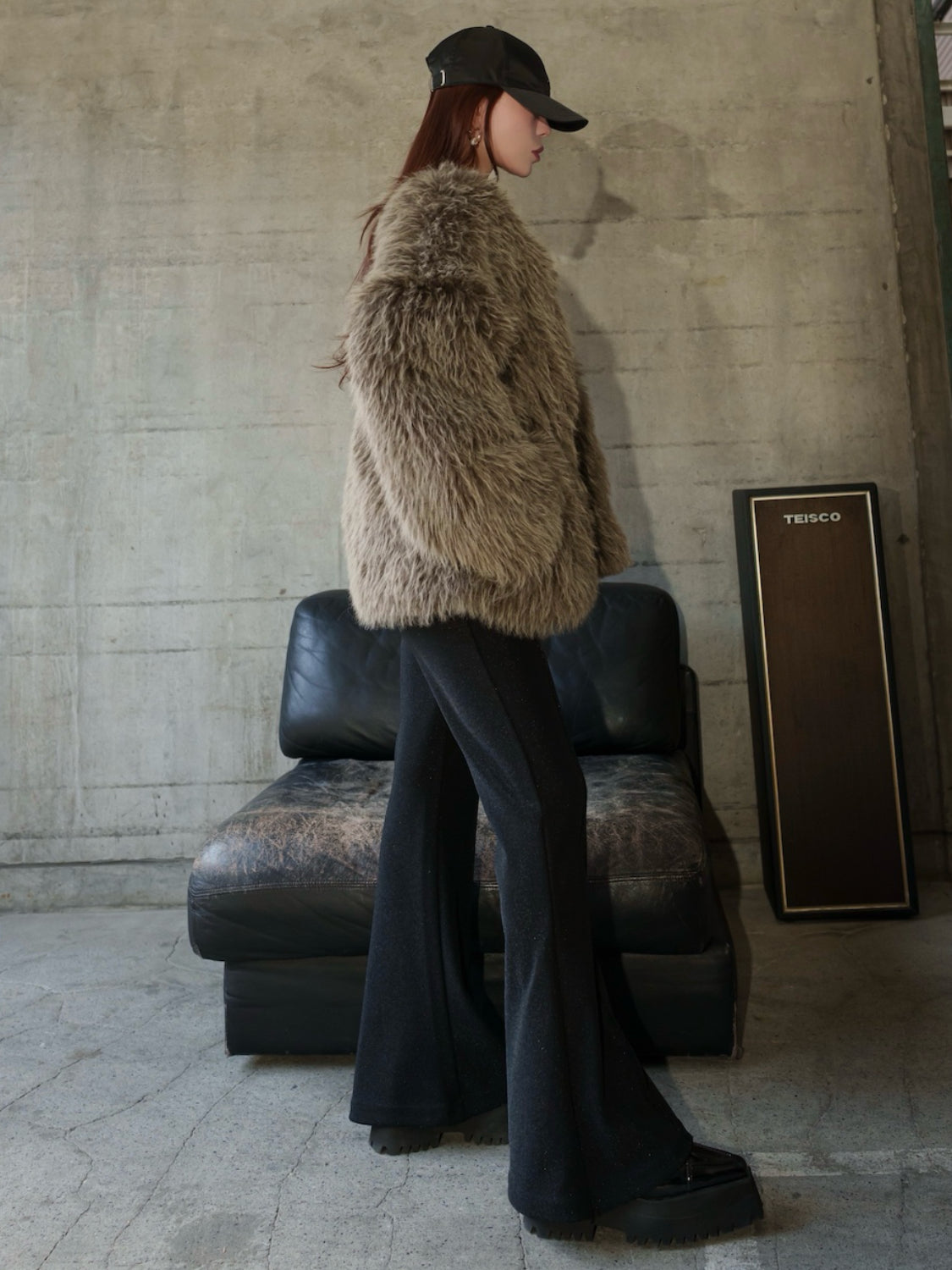 ノーカラー チベット Fur コート