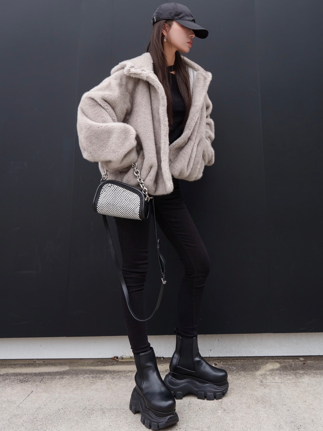 Fur フーディー ヘムタック ブルゾン