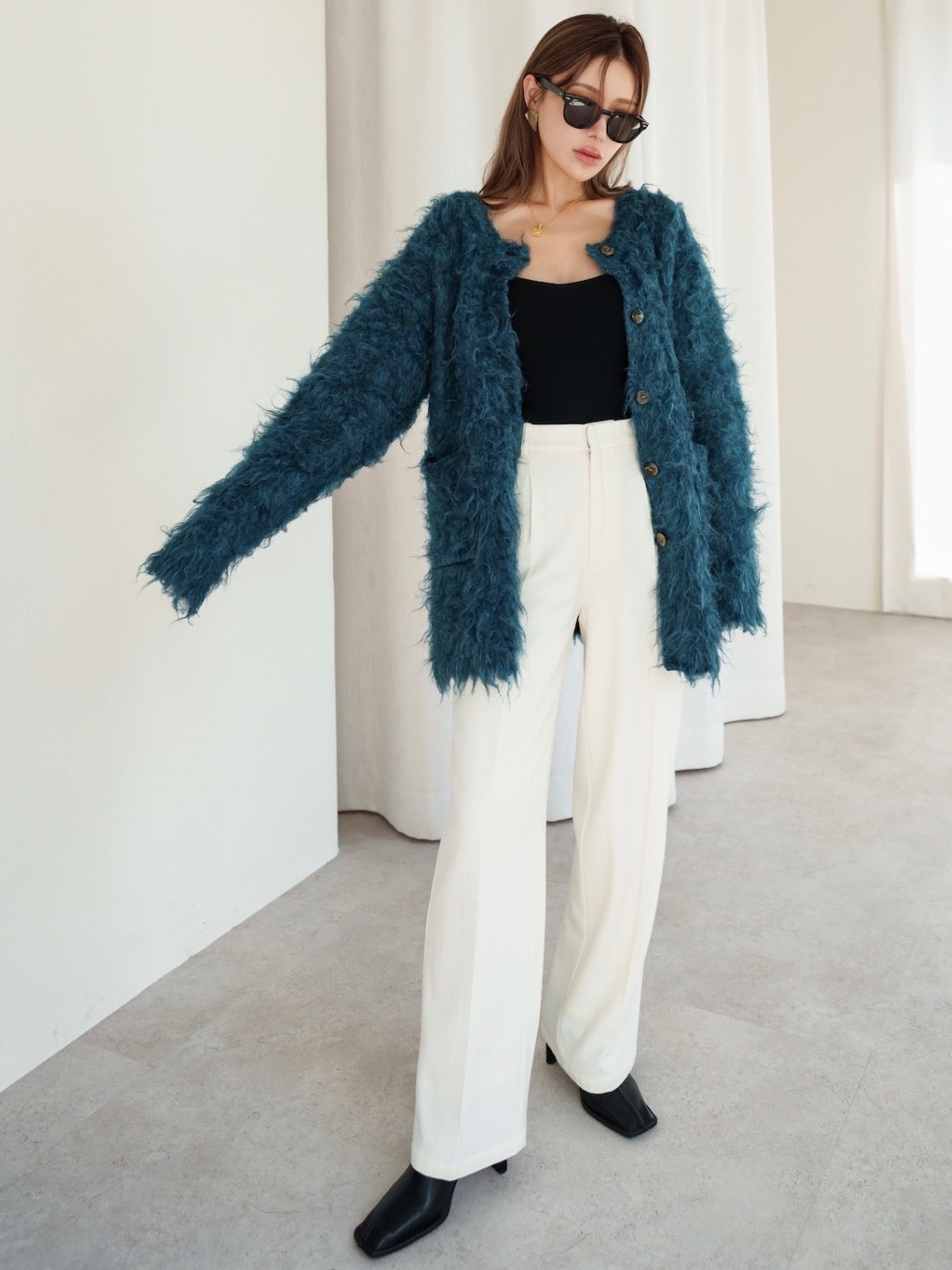 Wool Fur Cardigan