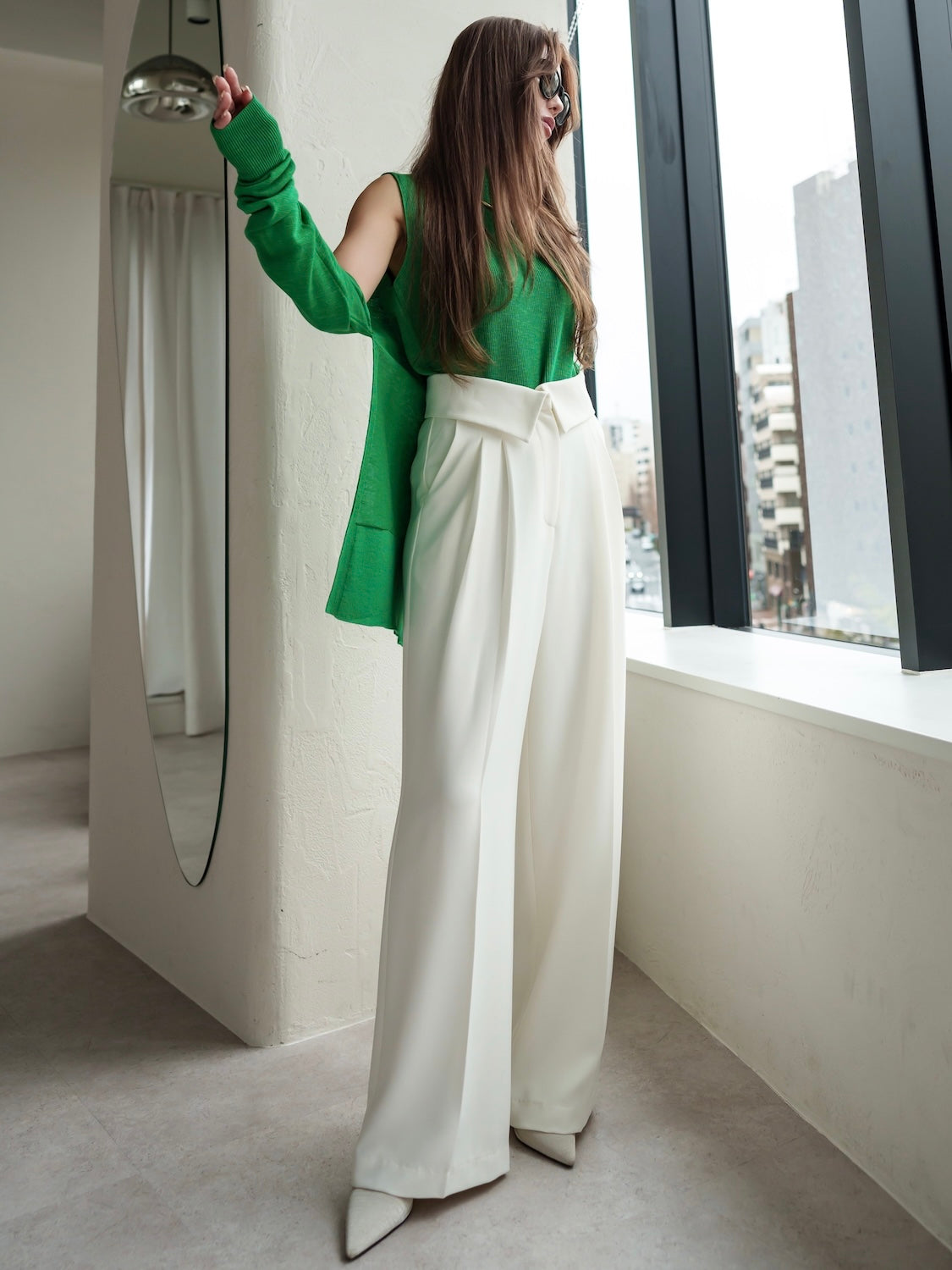 Design Waist Wide Pants