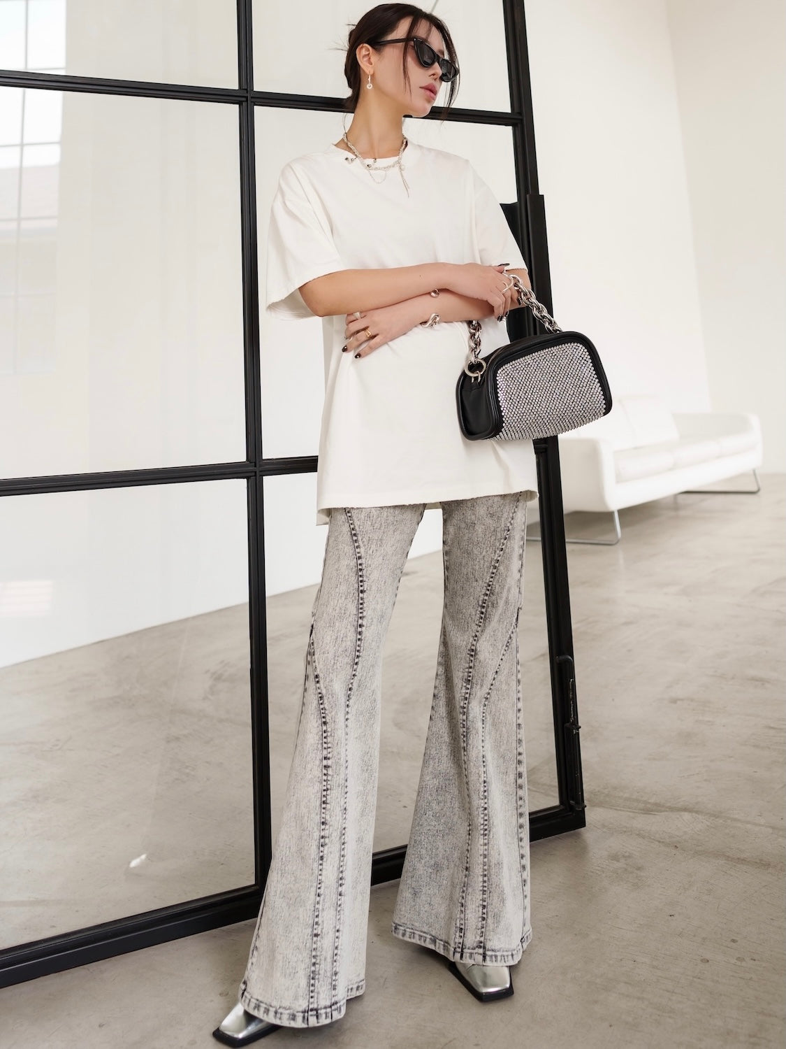 マルチシーム Stretch フレアデニム