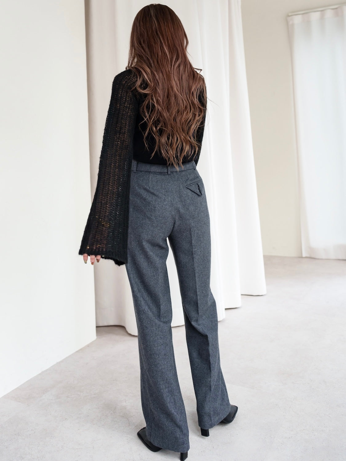 Eco-leather スクエア ショートブーツ