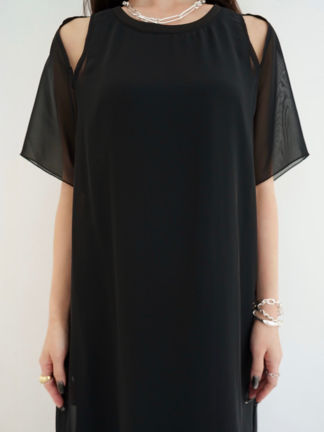 オフショルダー Sheer ワンピース
