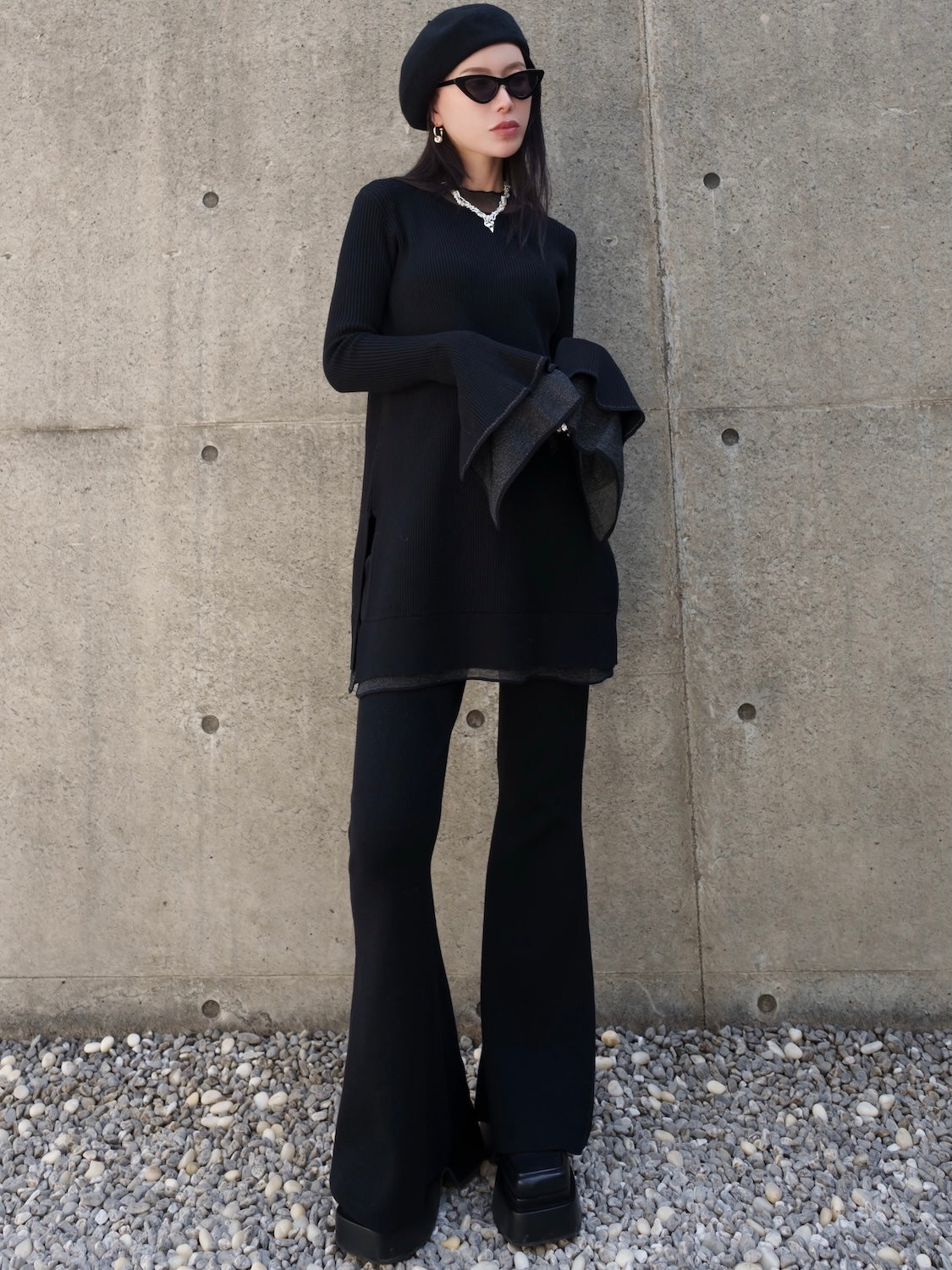 Sheer レイヤーカフス KNIT セットアップ