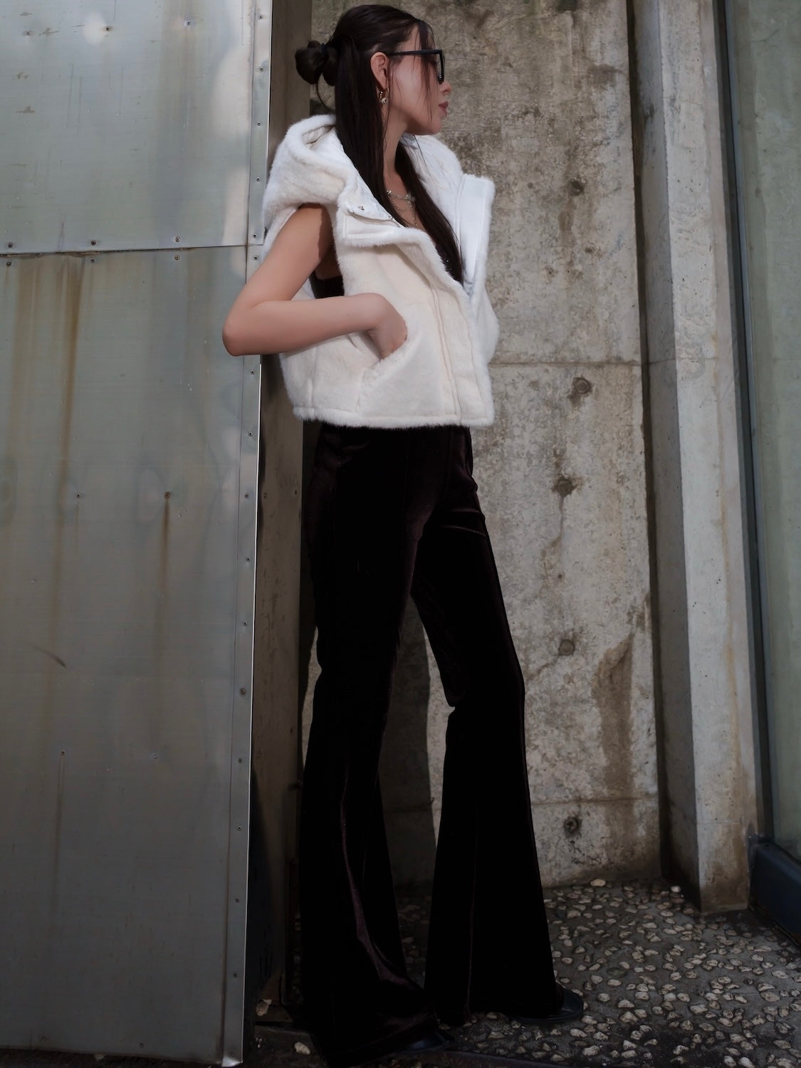 2Way リバーシブル ショート Fur ベスト