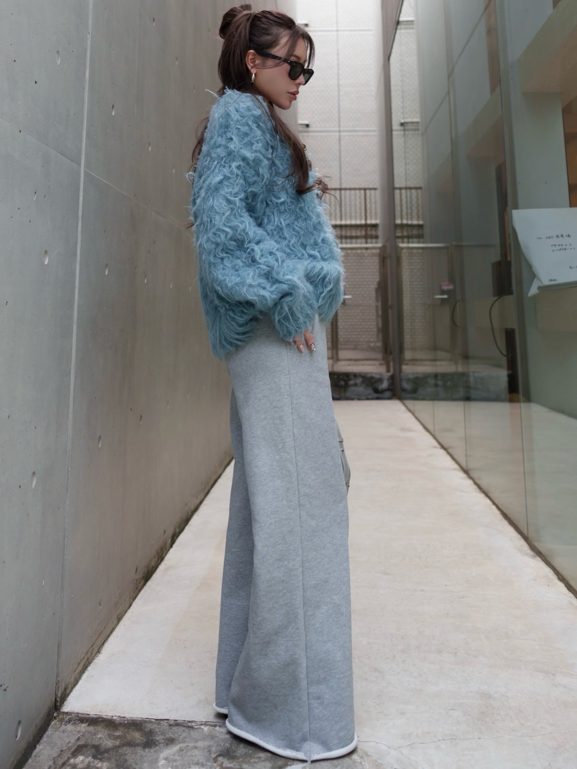 Cut-off Sweat Wide Pants
