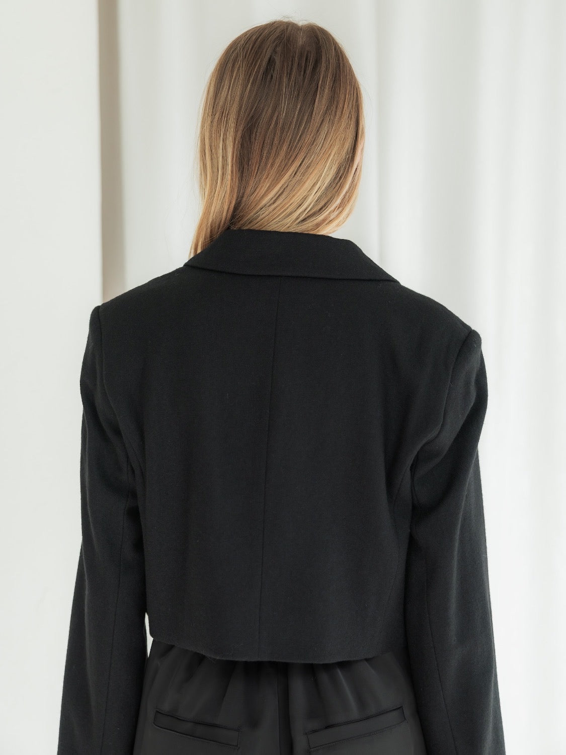 Wool twill short jacket