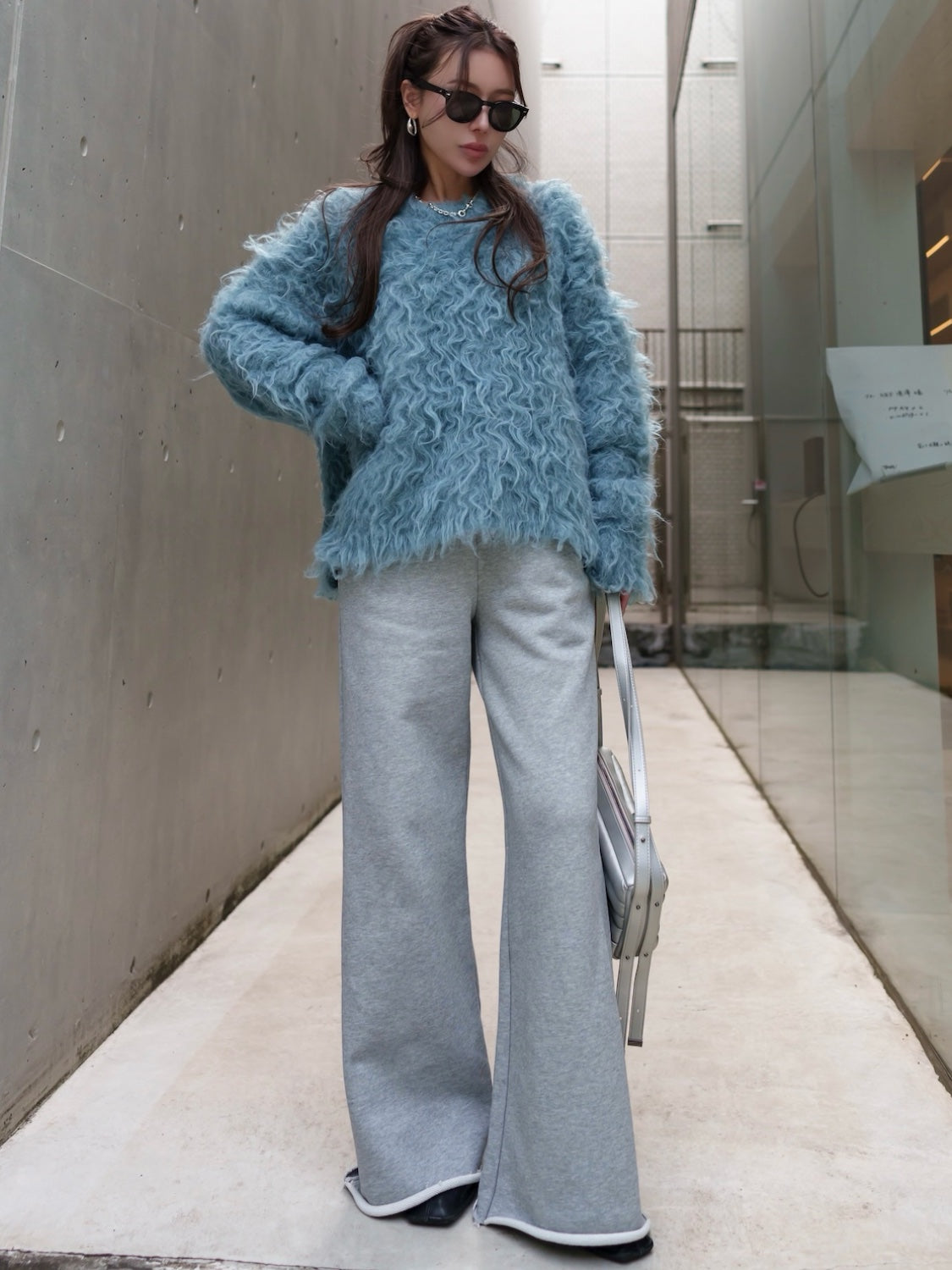 Cut-off Sweat Wide Pants