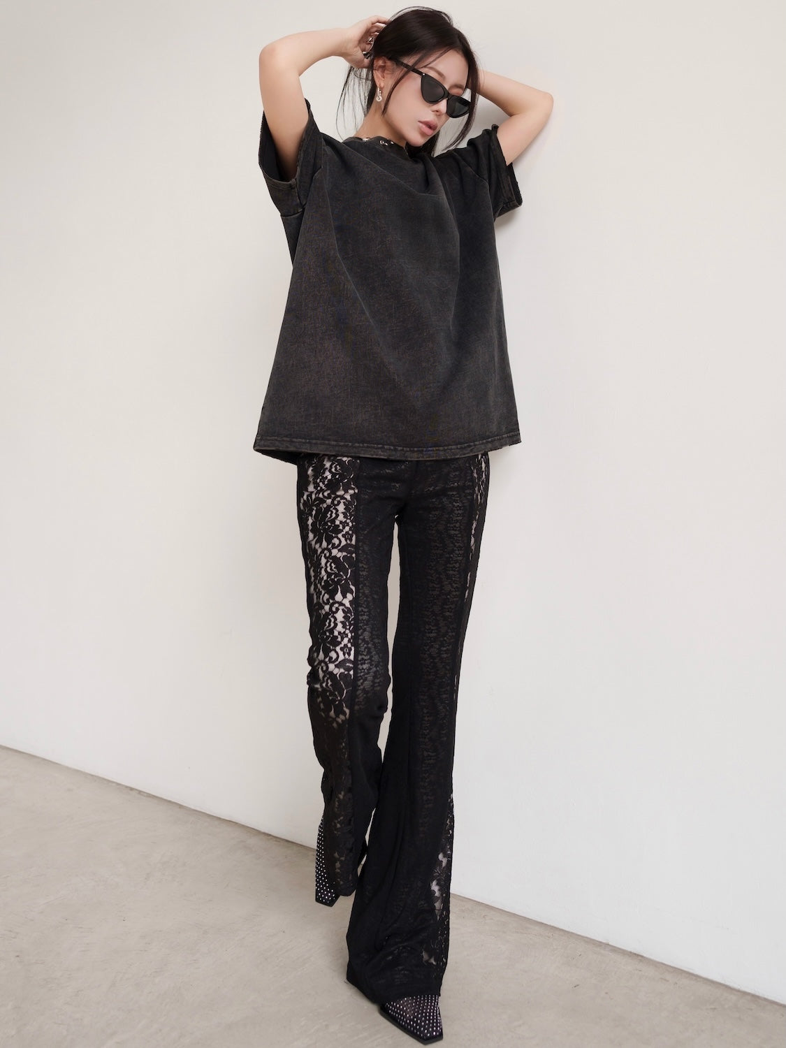 Stretch レース フレアパンツ