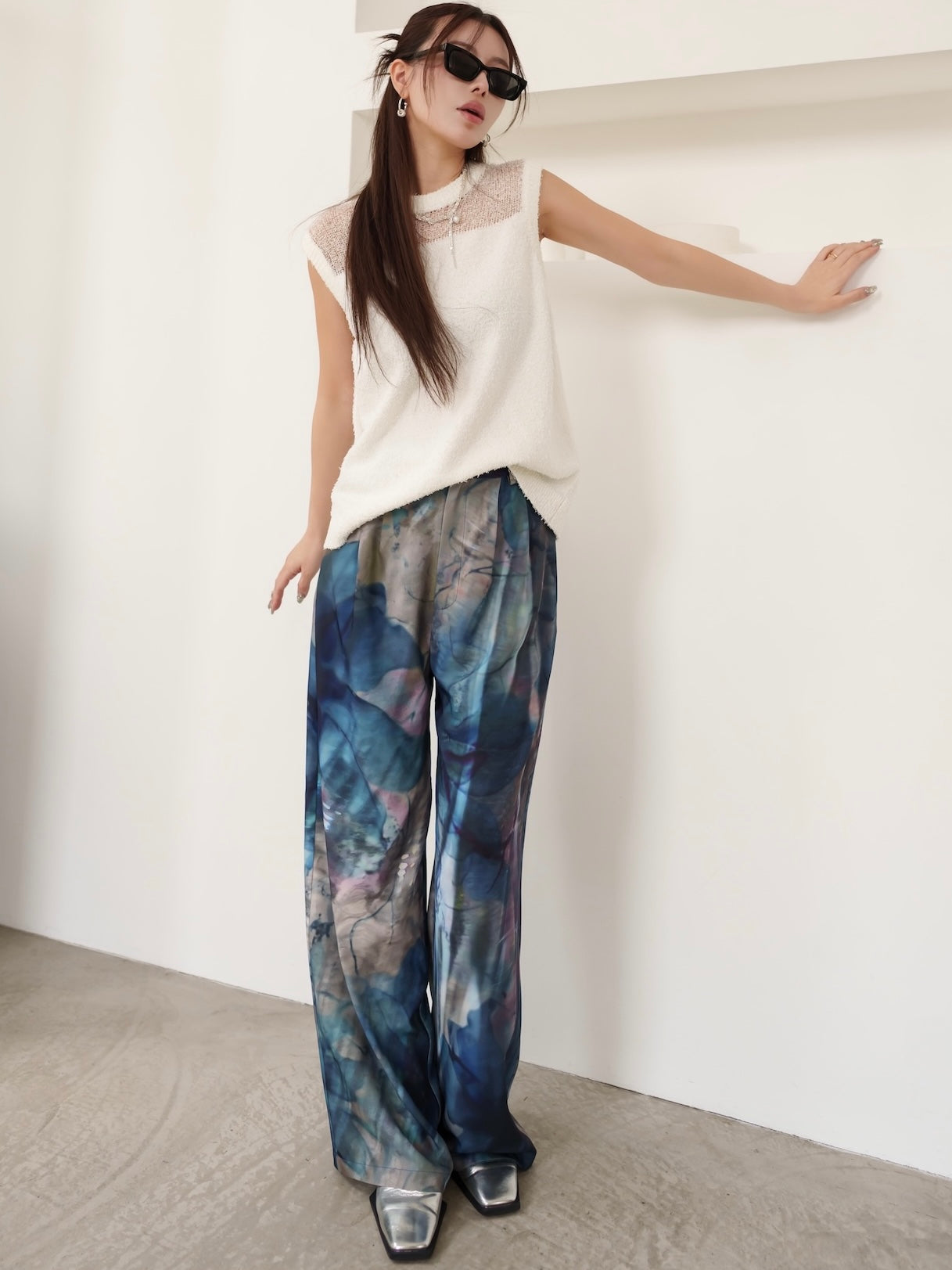 Aqua Flos Design Wide Pants