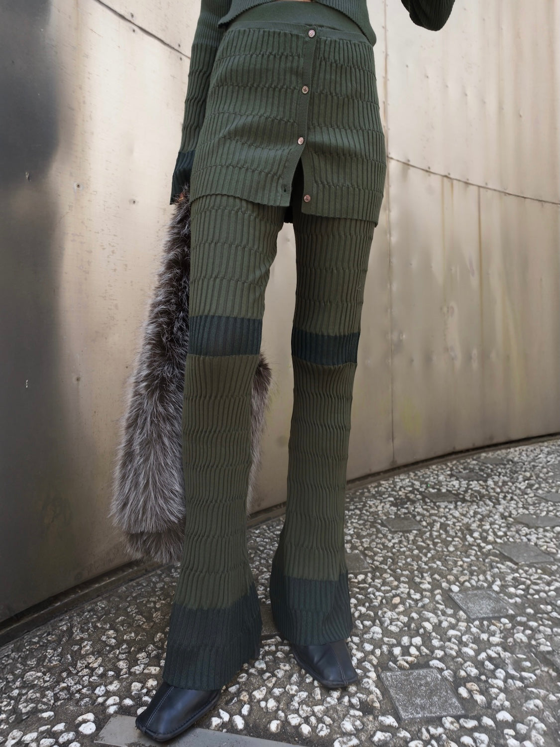 Multi シアー Ribニット セットアップ