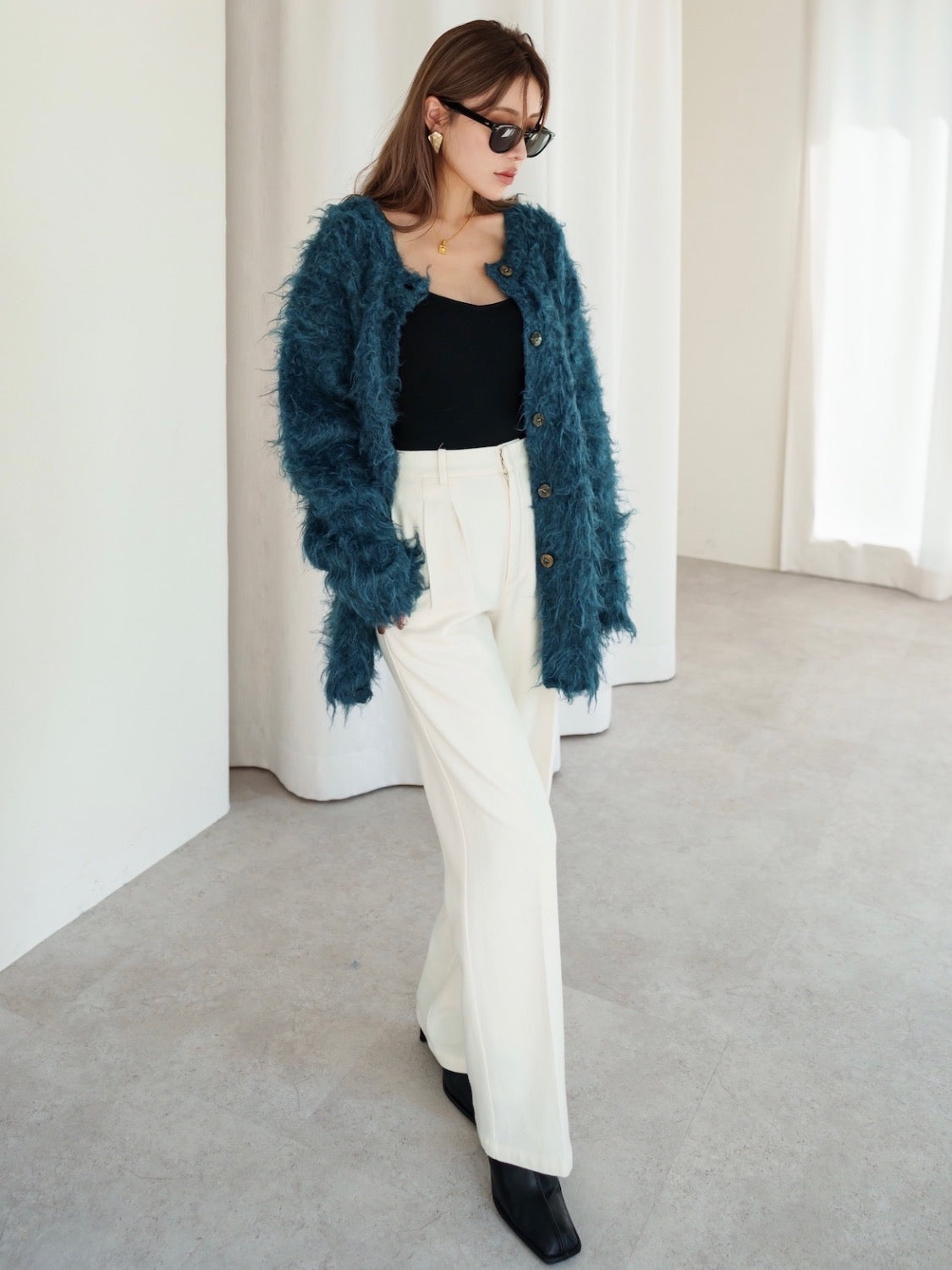 Wool Fur Cardigan