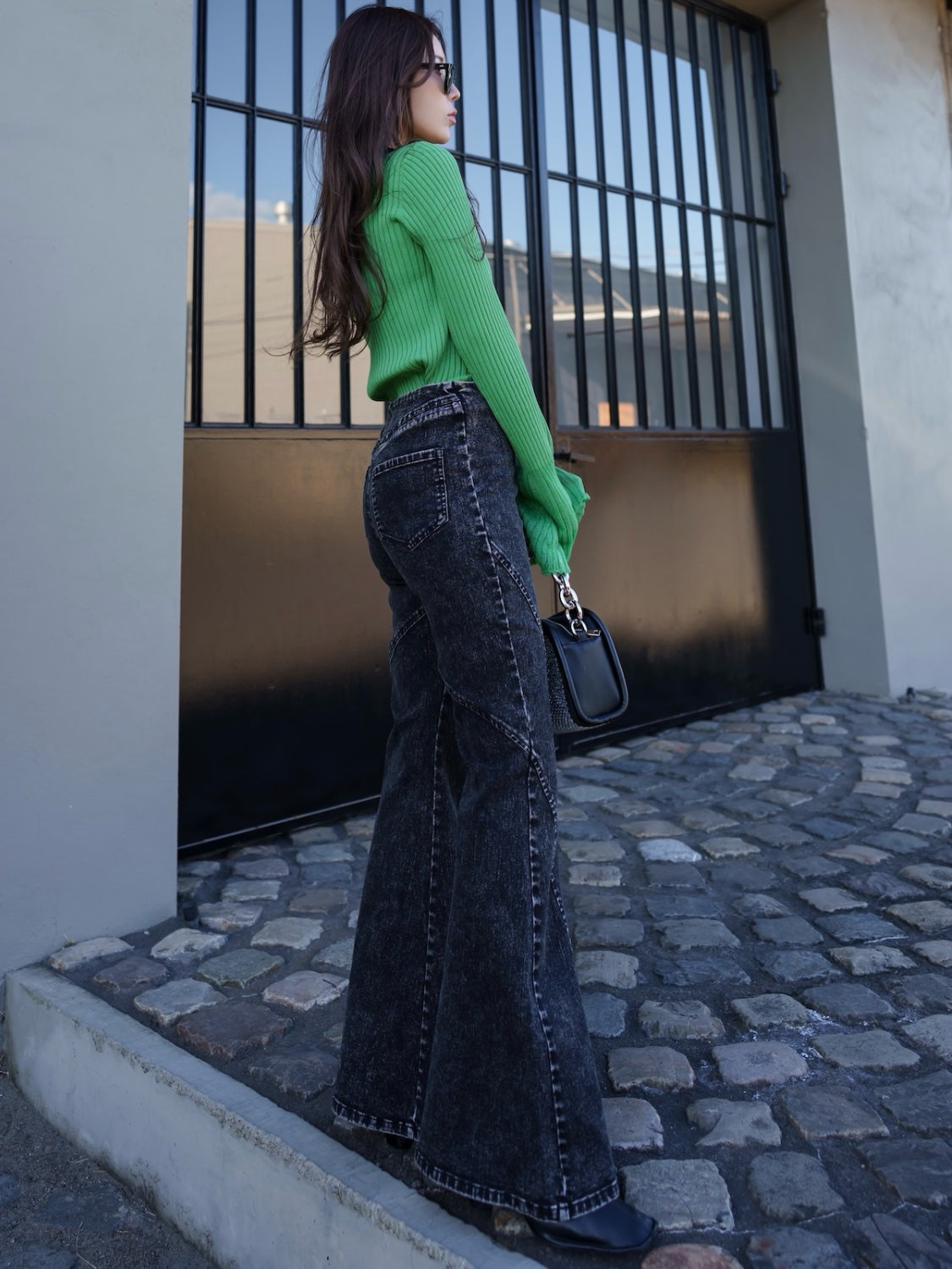 Multi-seam Stretch Flared Denim