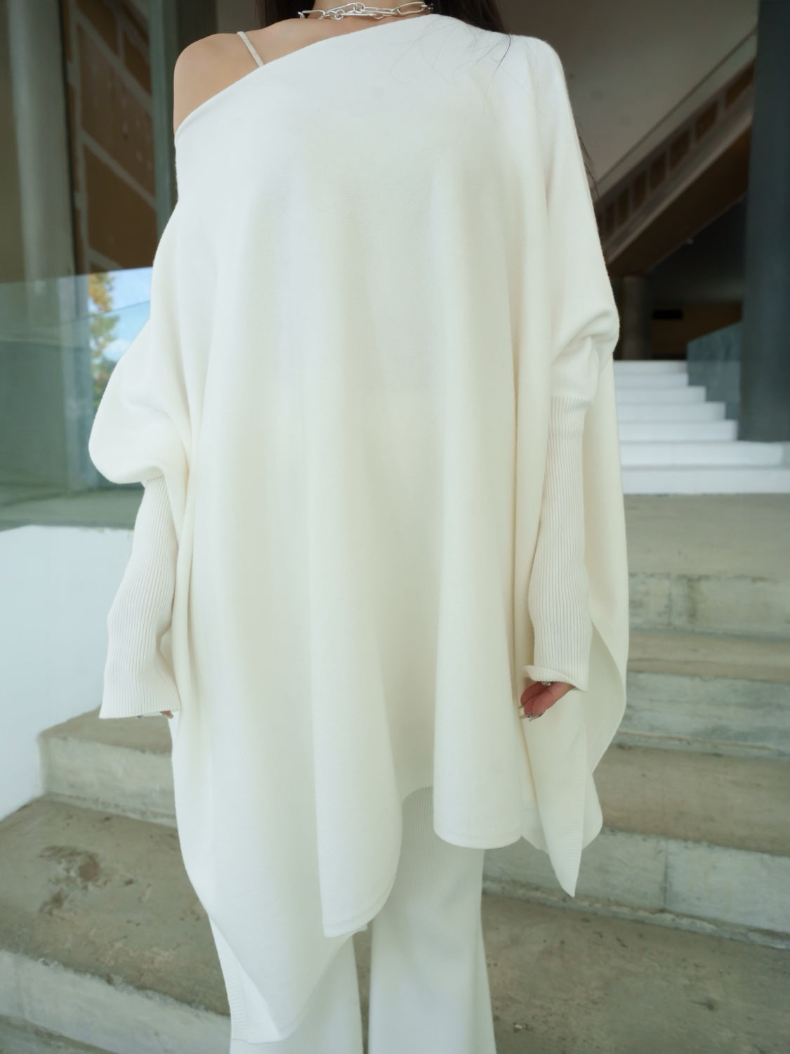 ジャージー KNIT ポンチョ Set-up