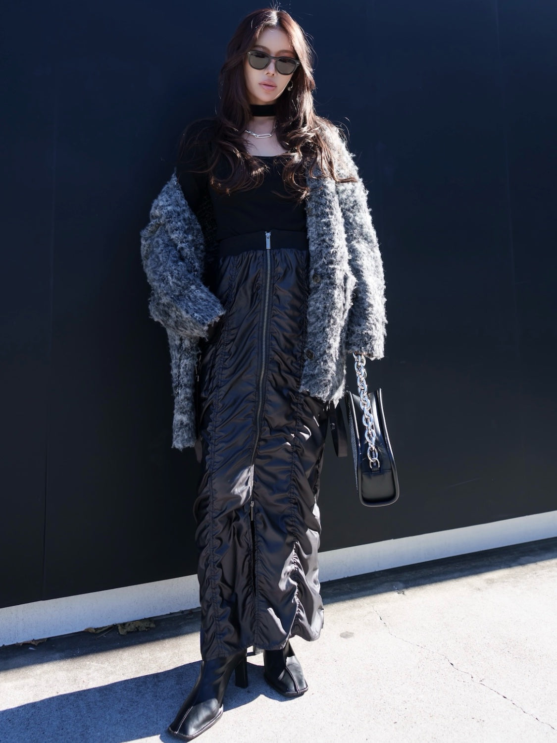 Fluffy ミックスヤーン Wool カーディガン