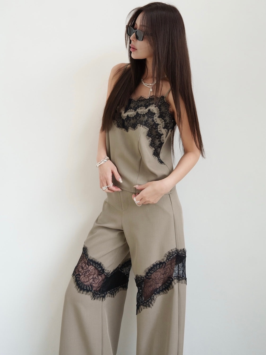 Lace Switch Wide Slacks