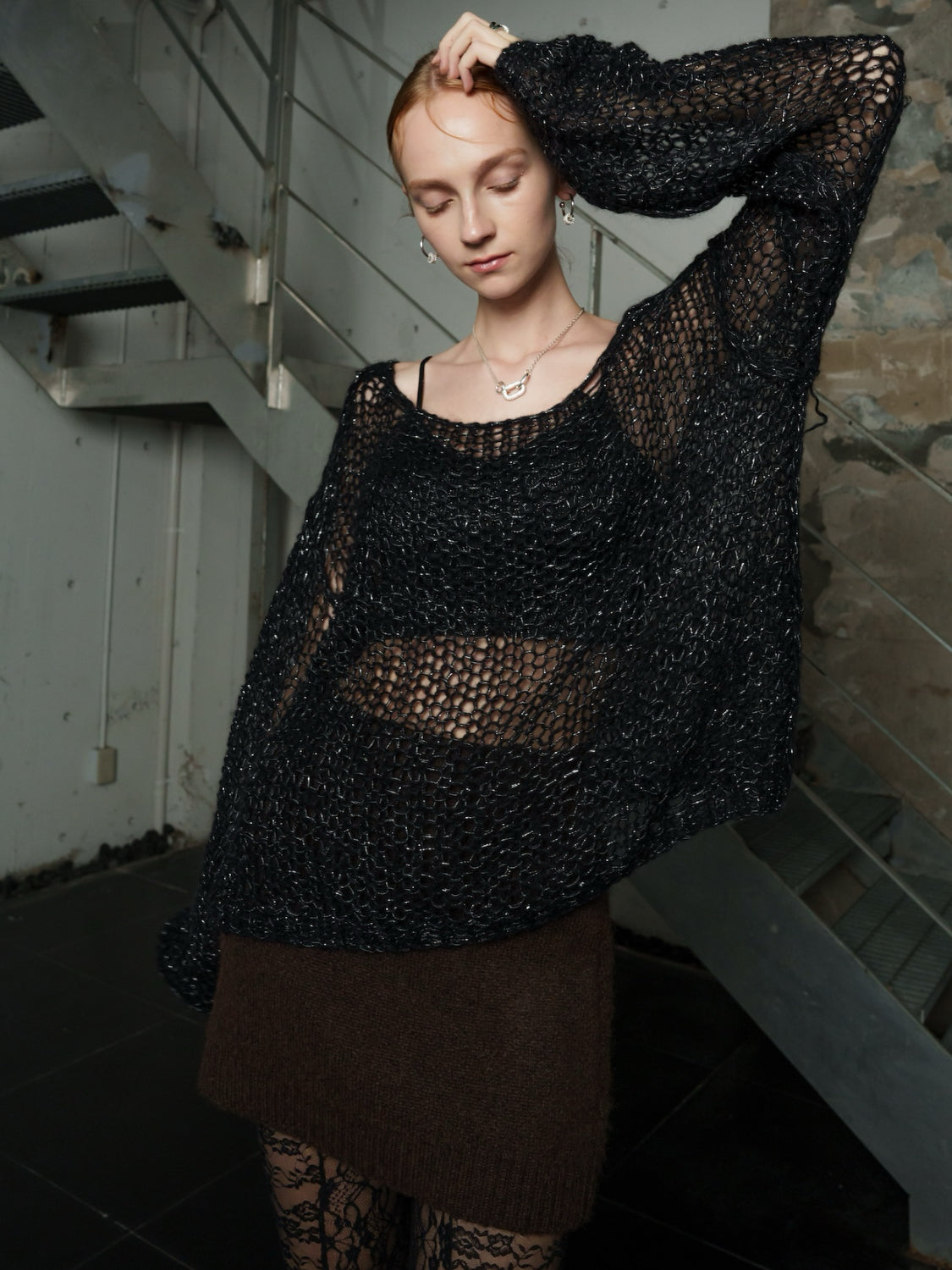 メルトンライク KNIT ミニスカート