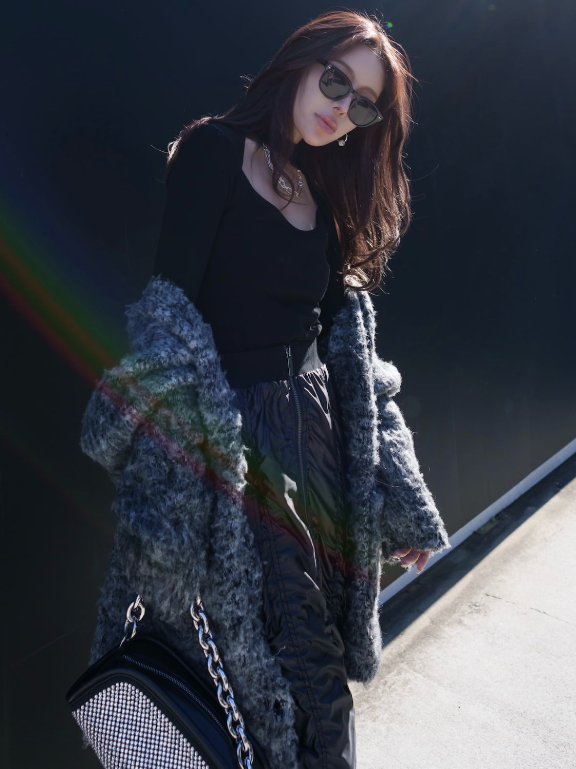 Fluffy ミックスヤーン Wool カーディガン
