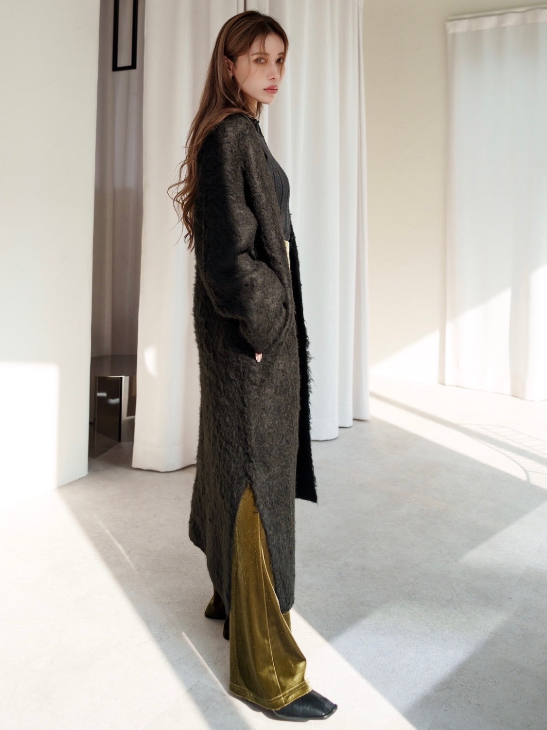 Eco-leather スクエア ショートブーツ