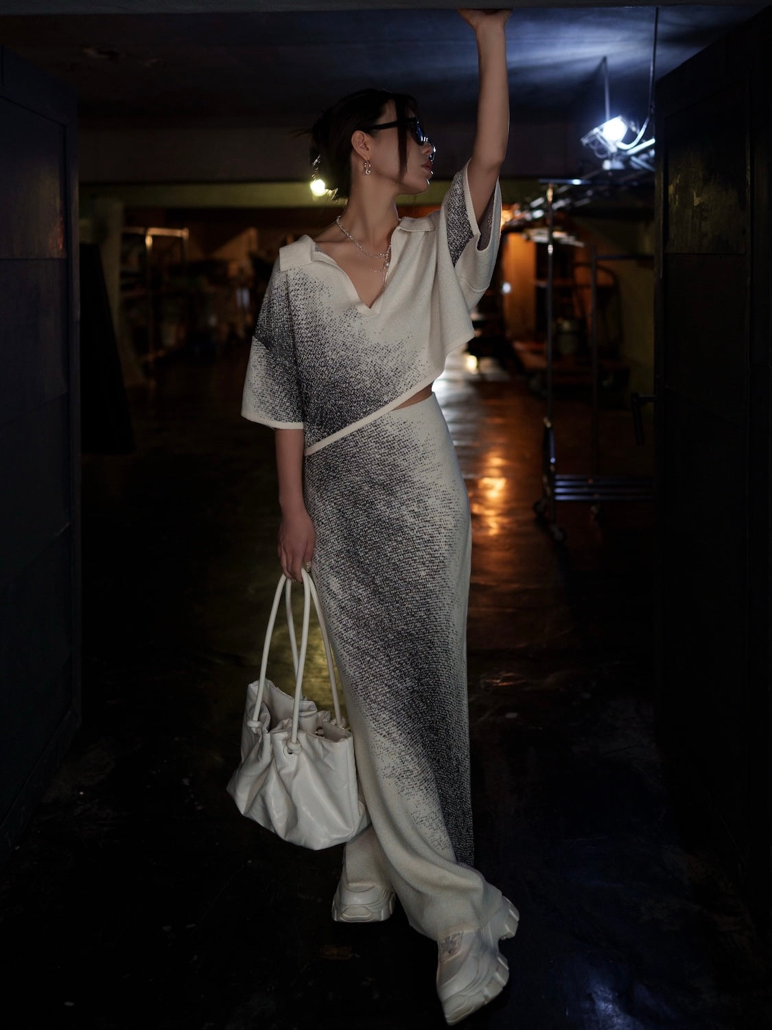 グラデーション ラメ KNIT スキッパー Set-up