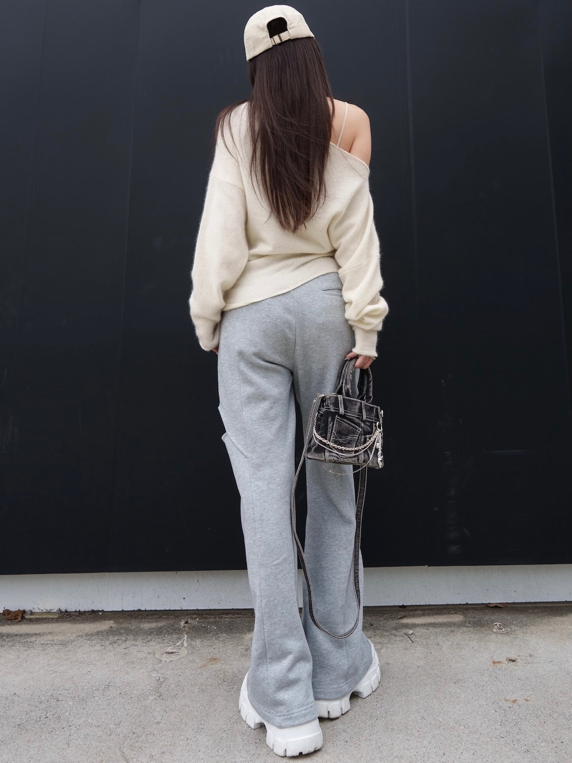 アシンメトリー ラクーン KNIT トップス