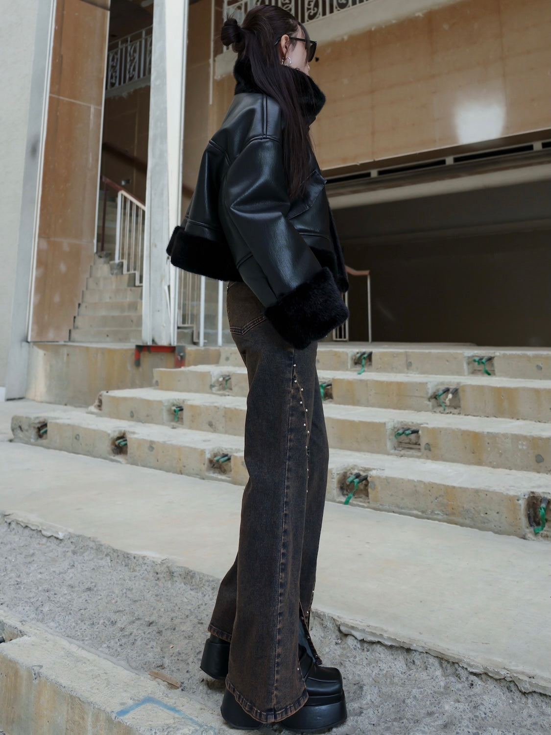 リバーシブル ボンディング Furジャケット