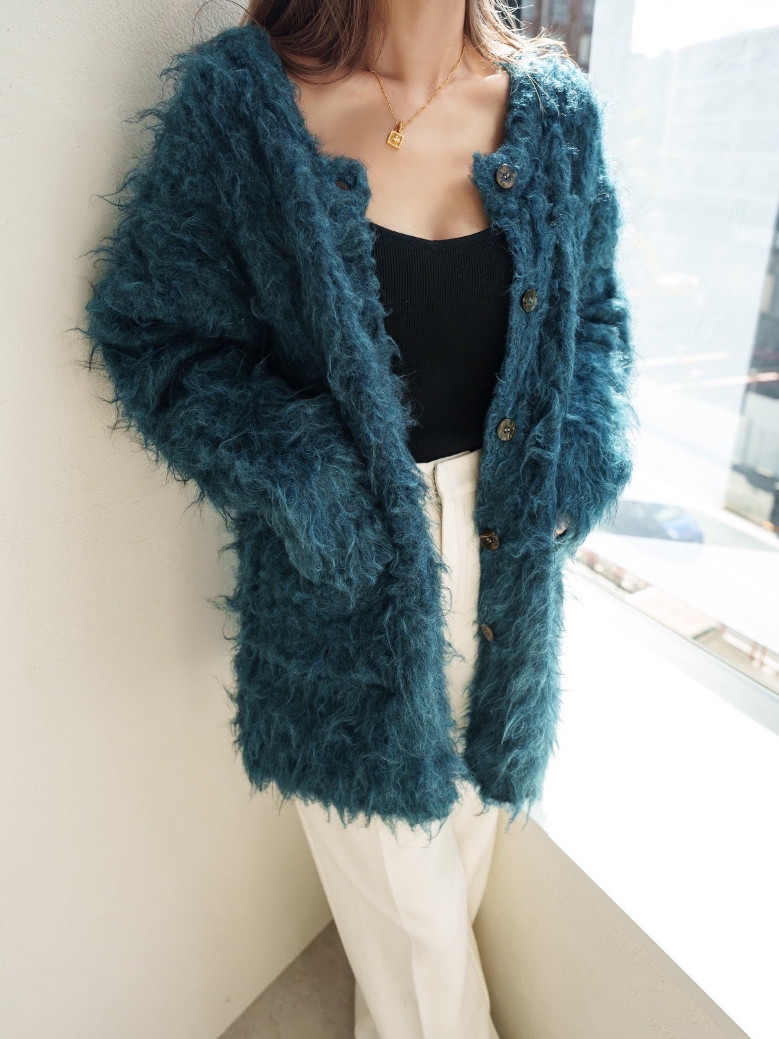 Wool Fur Cardigan