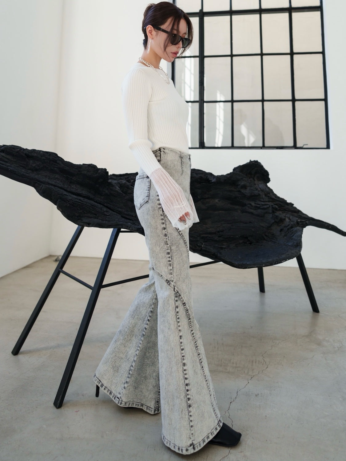 マルチシーム Stretch フレアデニム