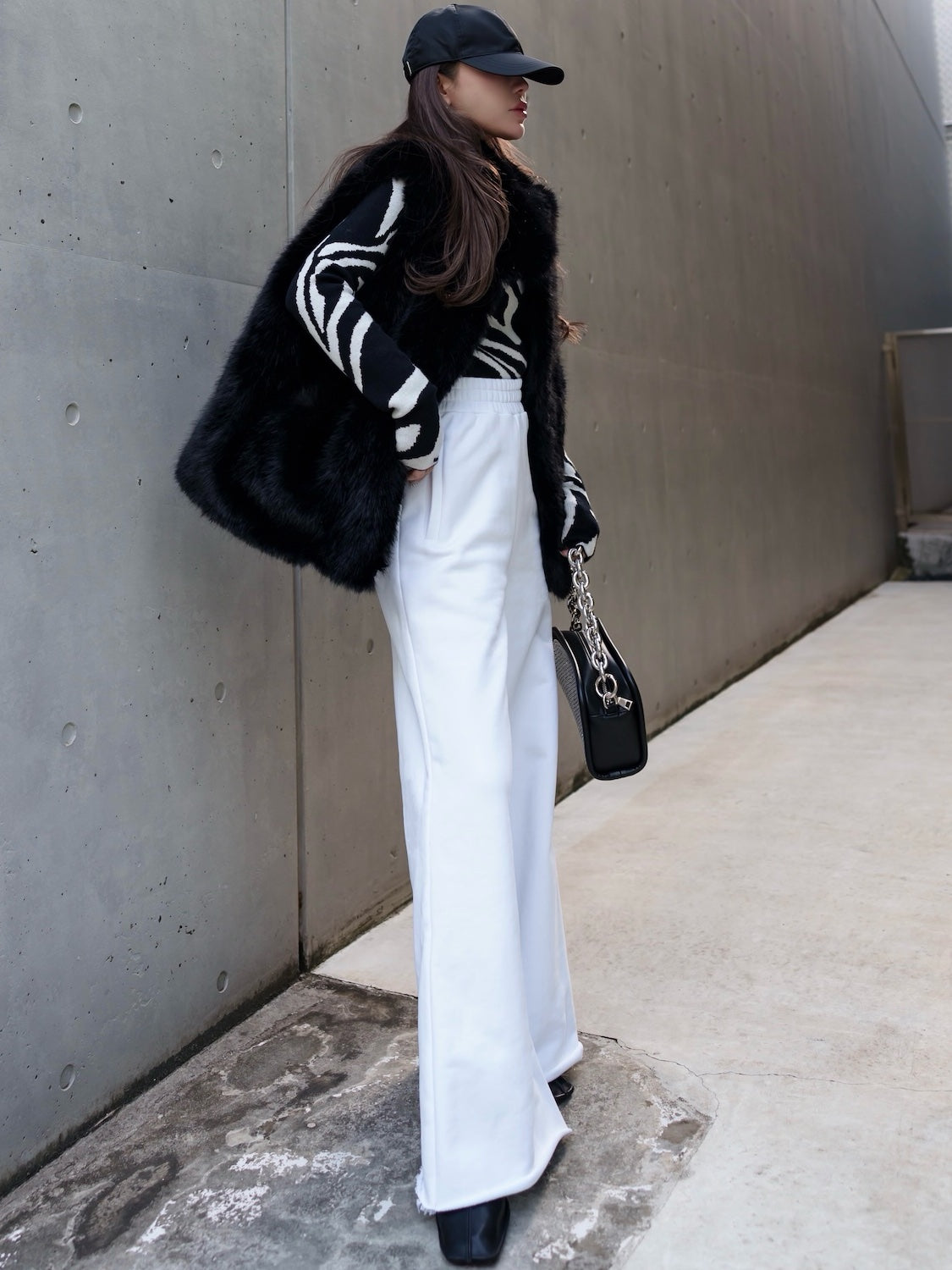Cut-off Sweat Wide Pants