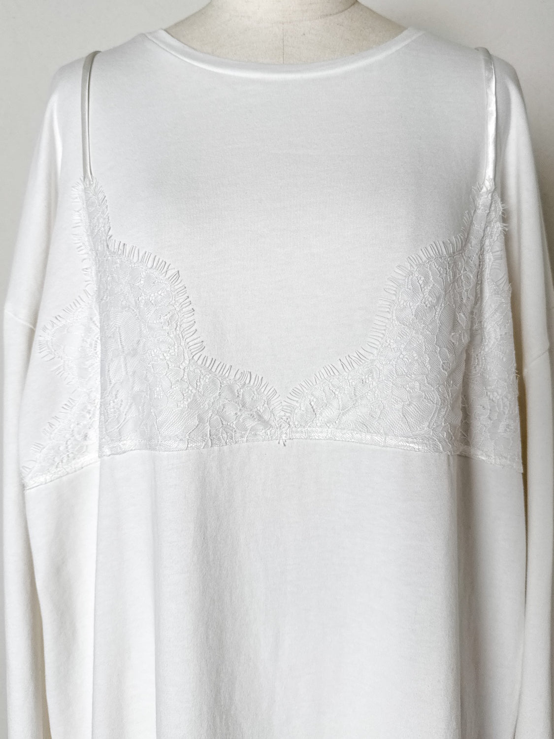 Washed レースビスチェ ロング Tシャツ