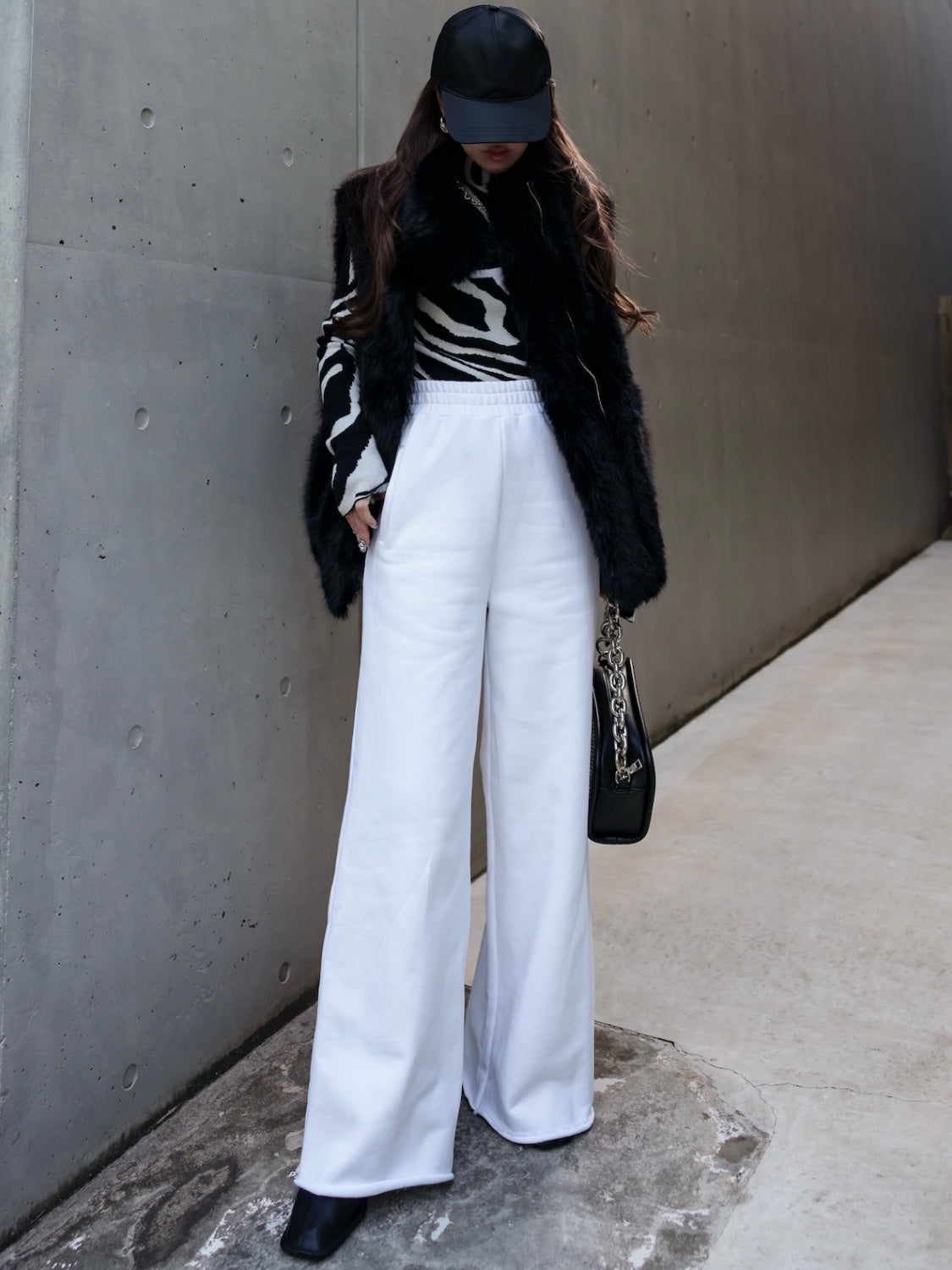 Cut-off Sweat Wide Pants