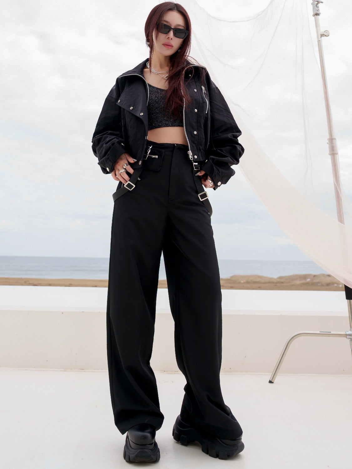 ミリタリー ライダースルック ブルゾン