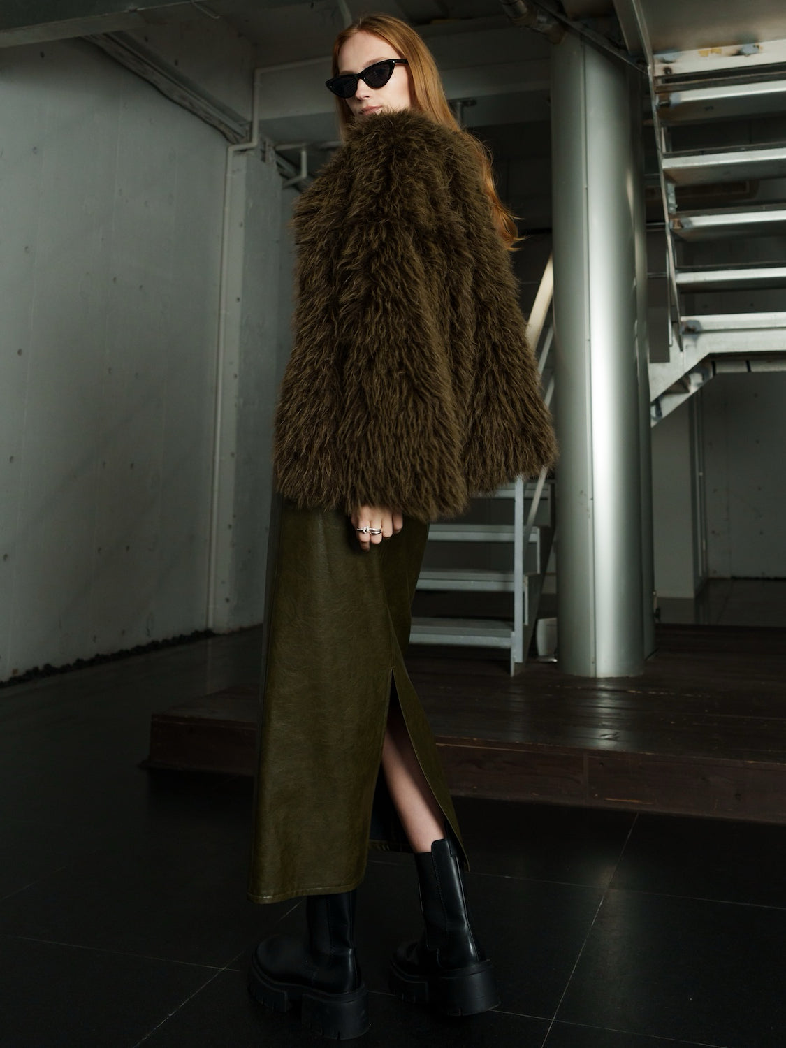 ノーカラー チベット Fur コート
