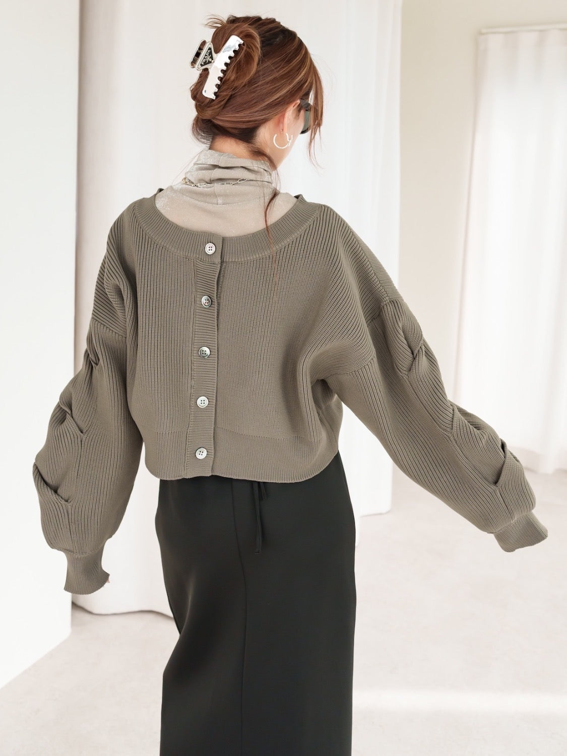 MODEL:159cm<br>COLOR:グレージュ