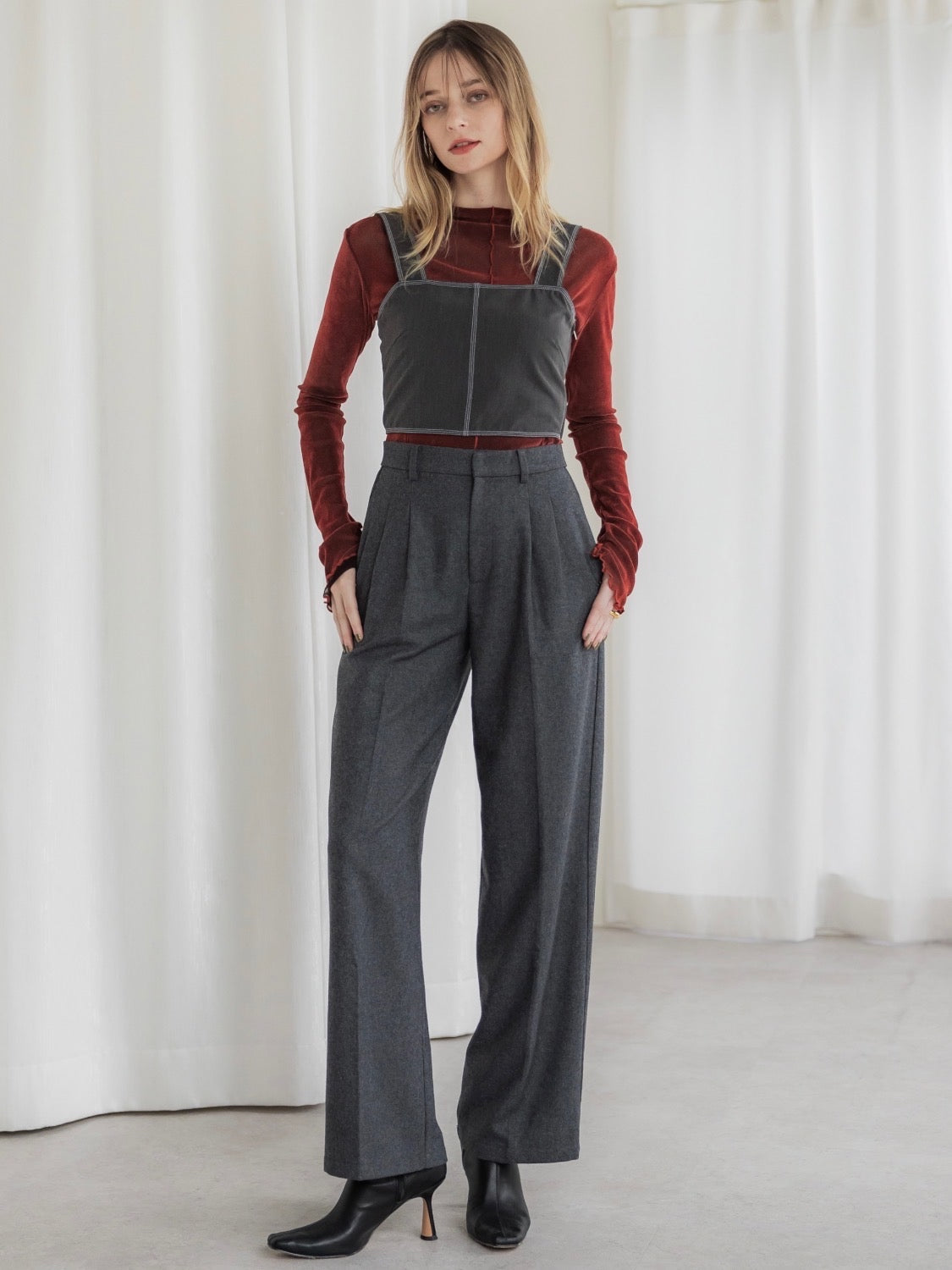 Stitched Back-shirring Bustier