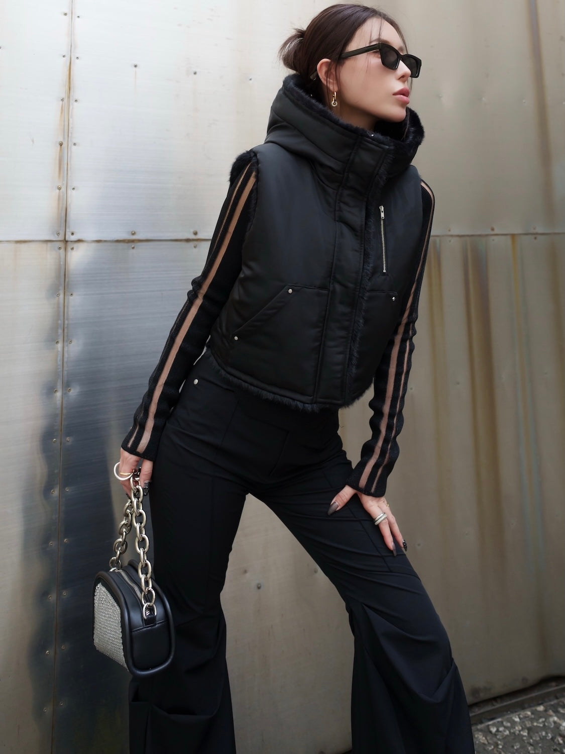 2Way リバーシブル ショート Fur ベスト