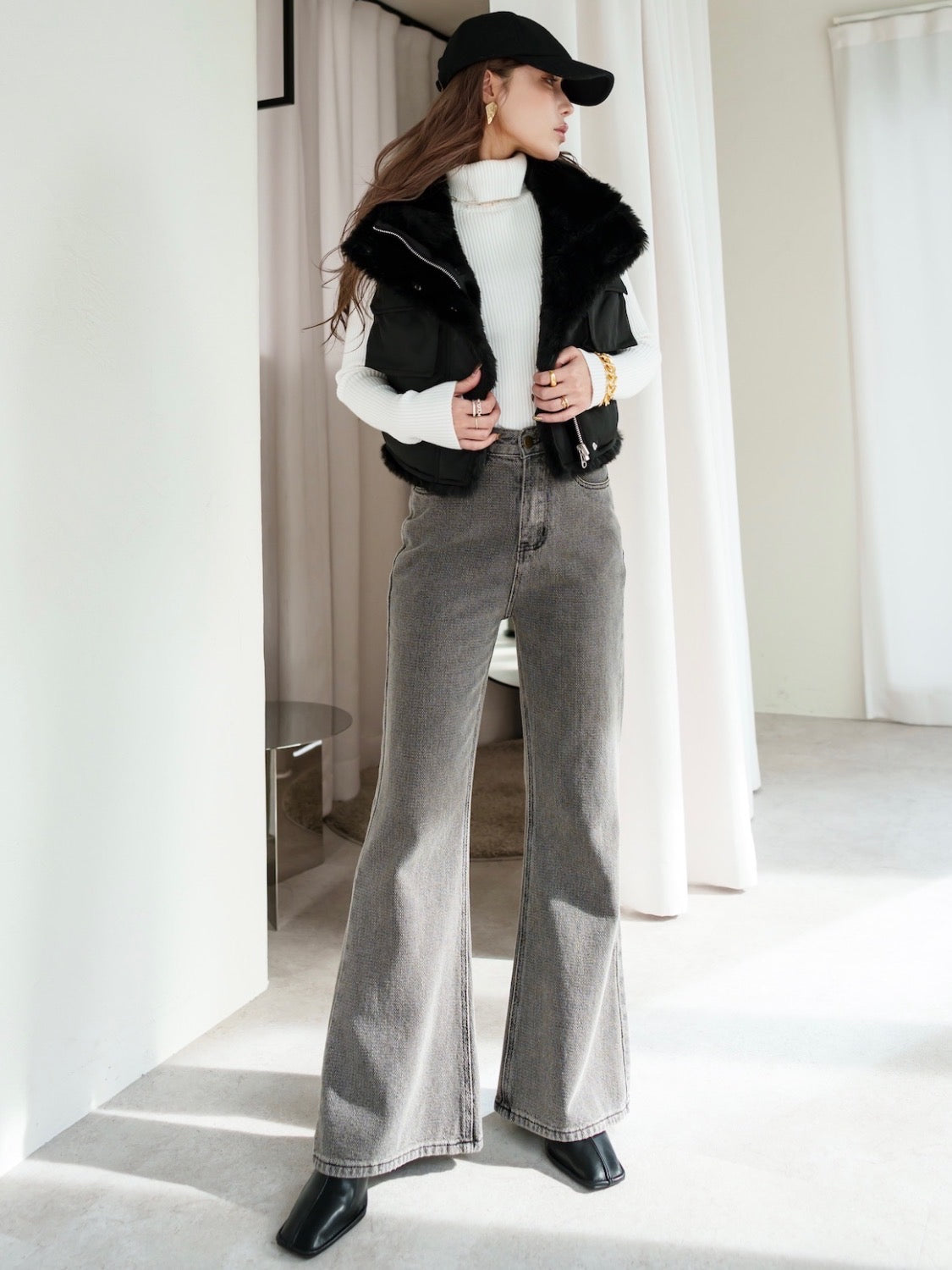 Texture デニム フレアパンツ