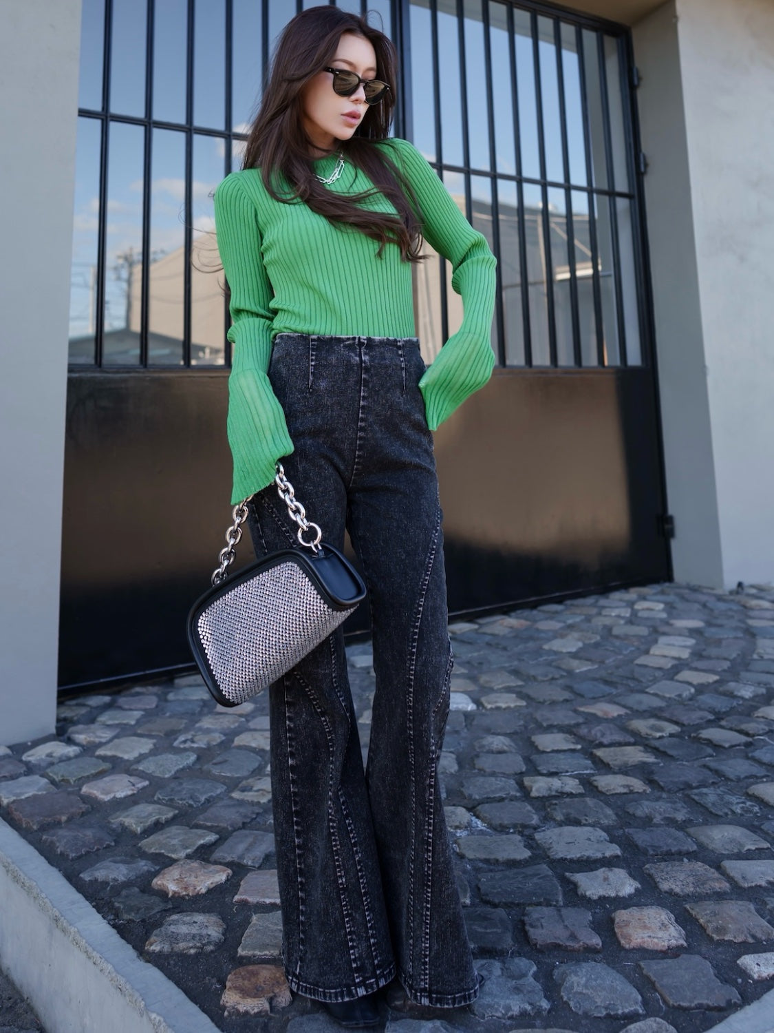 マルチシーム Stretch フレアデニム