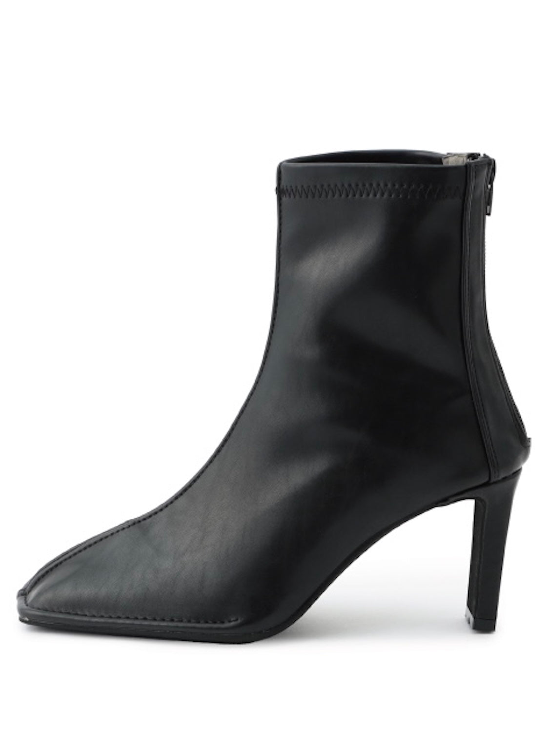 Eco-leather スクエア ショートブーツ