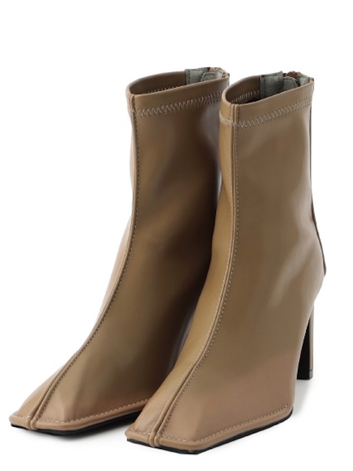 Eco-leather スクエア ショートブーツ