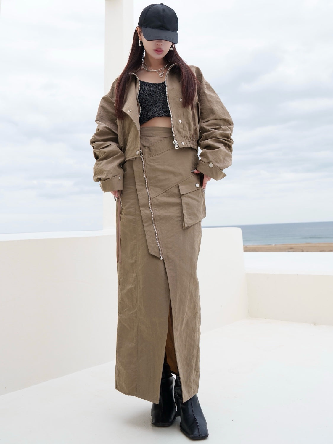 ミリタリー ライダースルック ブルゾン