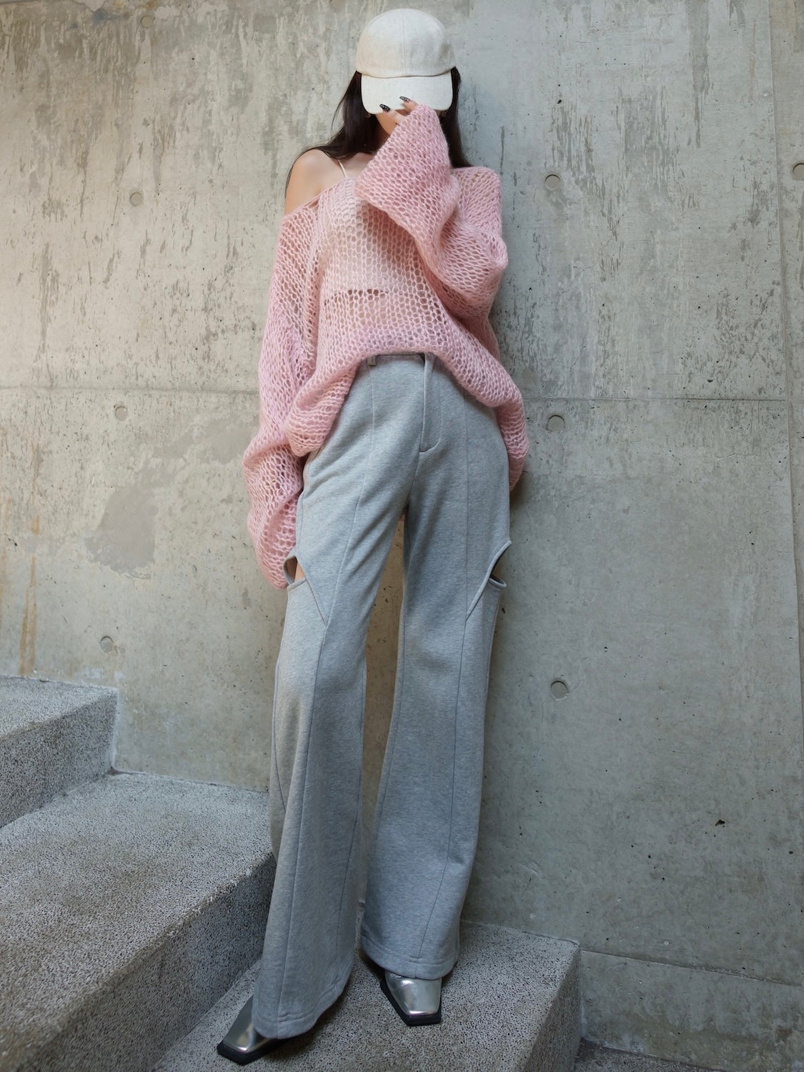 ラメ&モヘア Hand Made KNIT