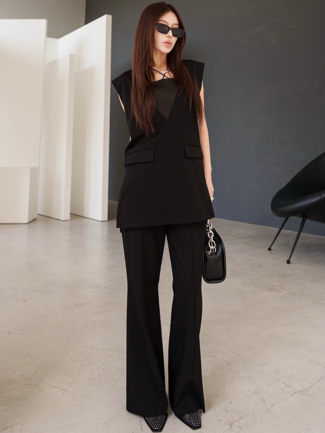 Vネック ベスト セットアップ