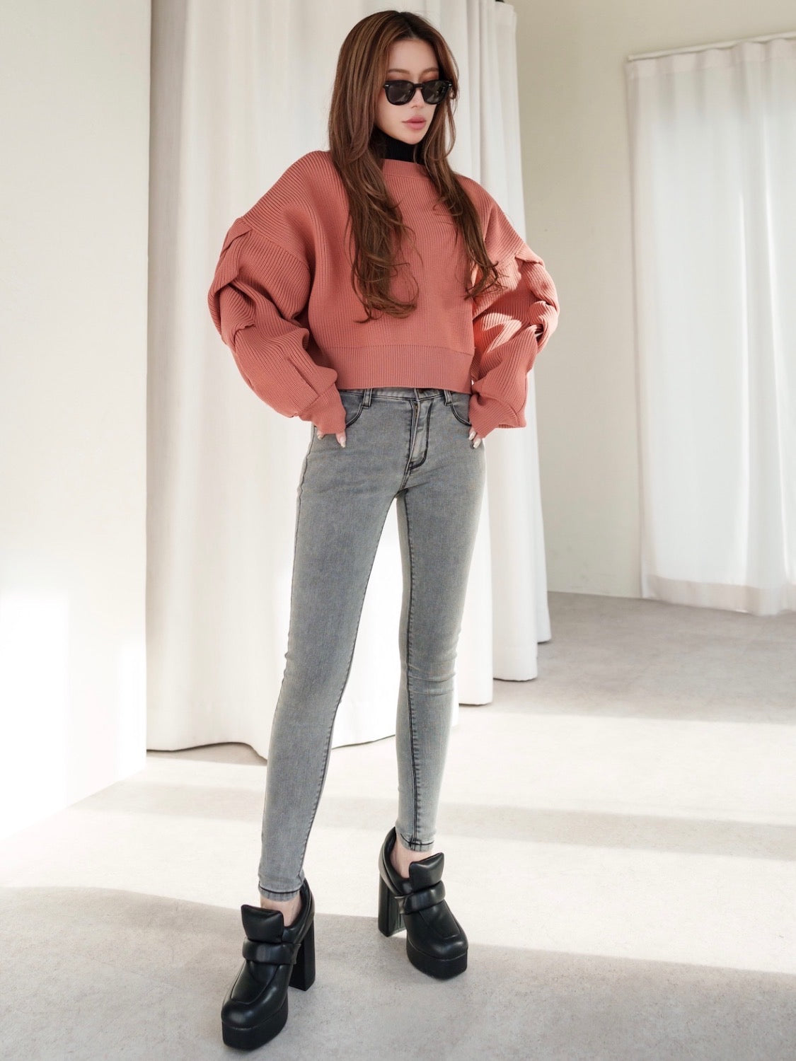 2way sleeve design cardigan
